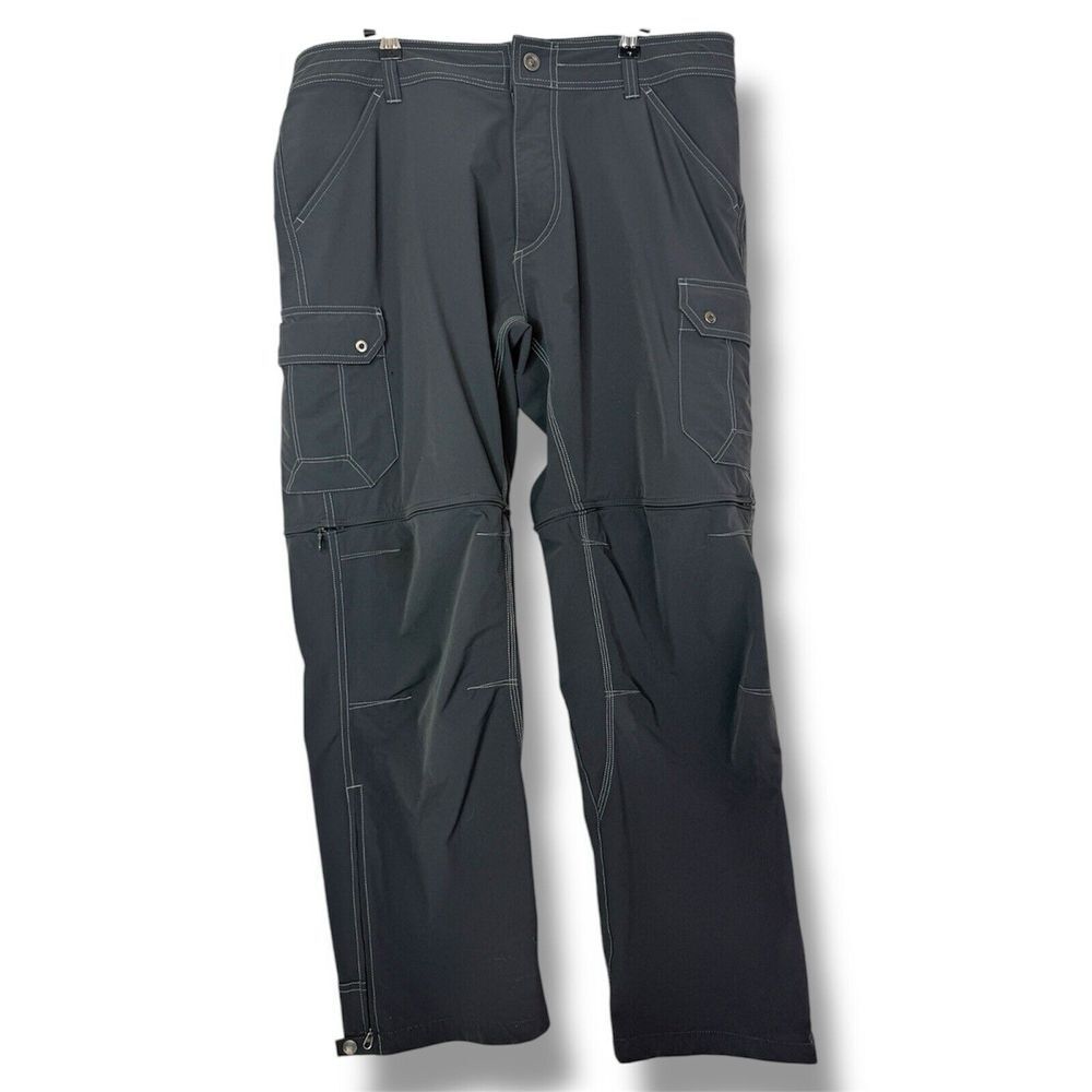 Kuhl Pants‎ Mens 38 x 30 Renegade Stealth Convertible Zip Off Cargo Shorts Grey